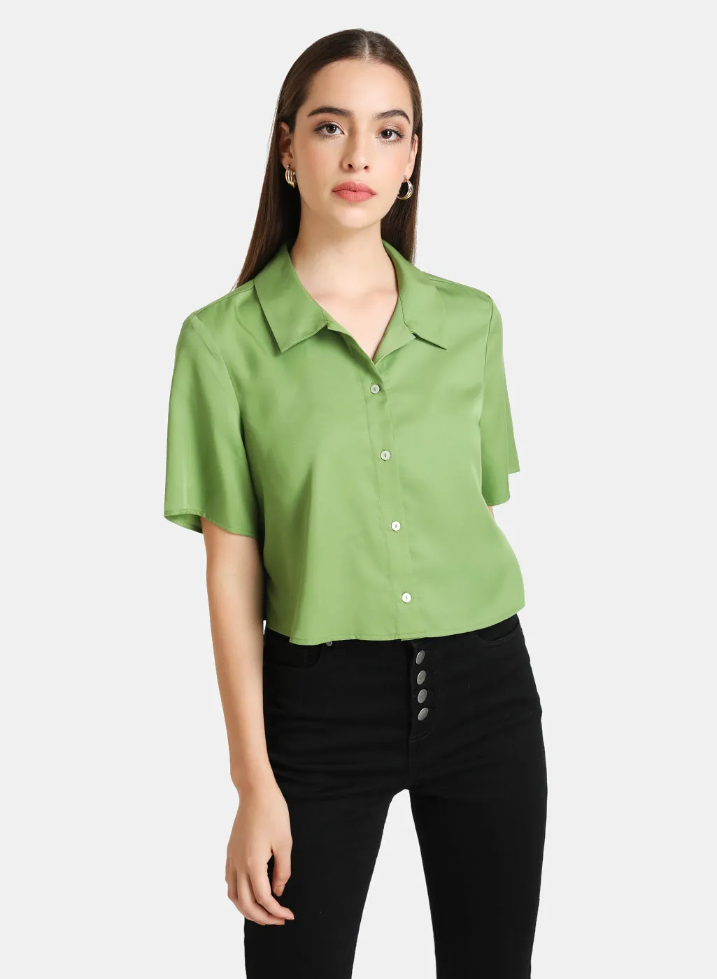 Half Sleeve Crop Shirt