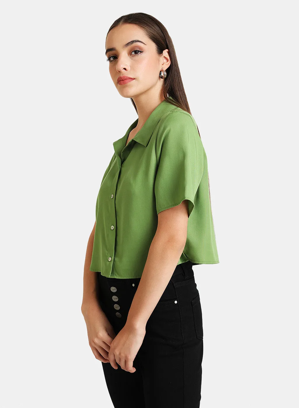 Half Sleeve Crop Shirt