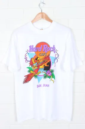 HARD ROCK CAFE San Juan Guitar Parrot Party T-Shirt USA Made (L)