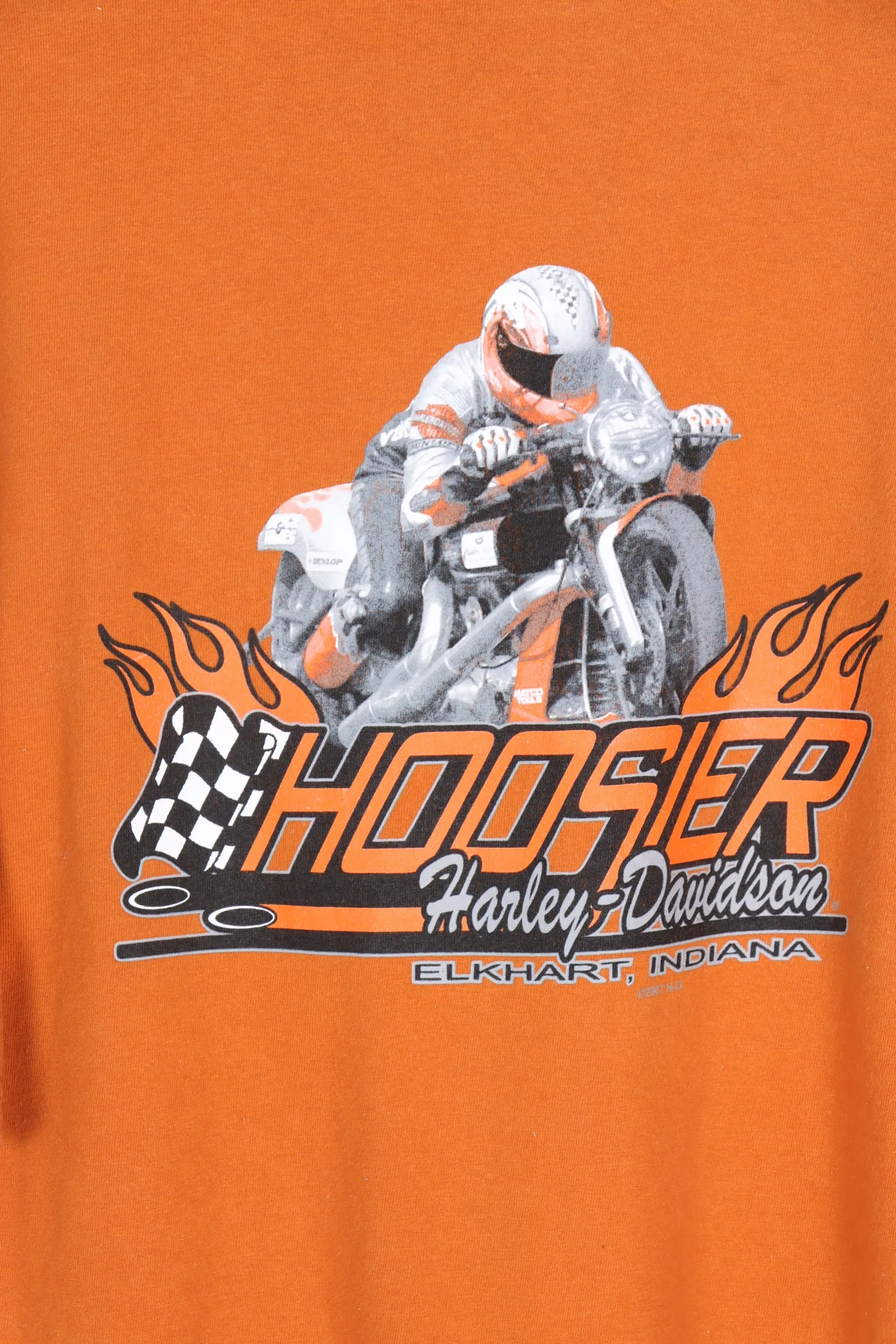 HARLEY DAVIDSON Orange Hoosier Indiana Front & Back Tee (XL)