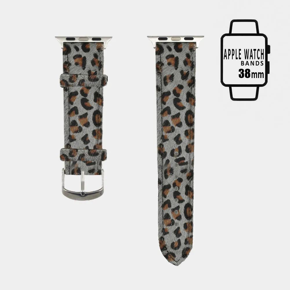 iLLASPARKZ Genuine Leather Leopard Apple Watch Band