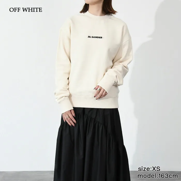 Jil Sander  |Crew Neck Long Sleeves Plain Cotton Logo