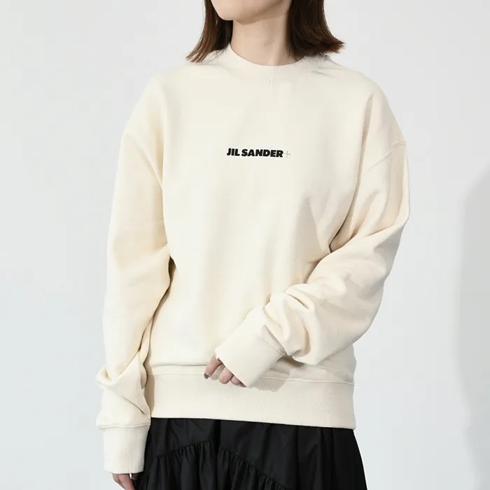 Jil Sander  |Crew Neck Long Sleeves Plain Cotton Logo