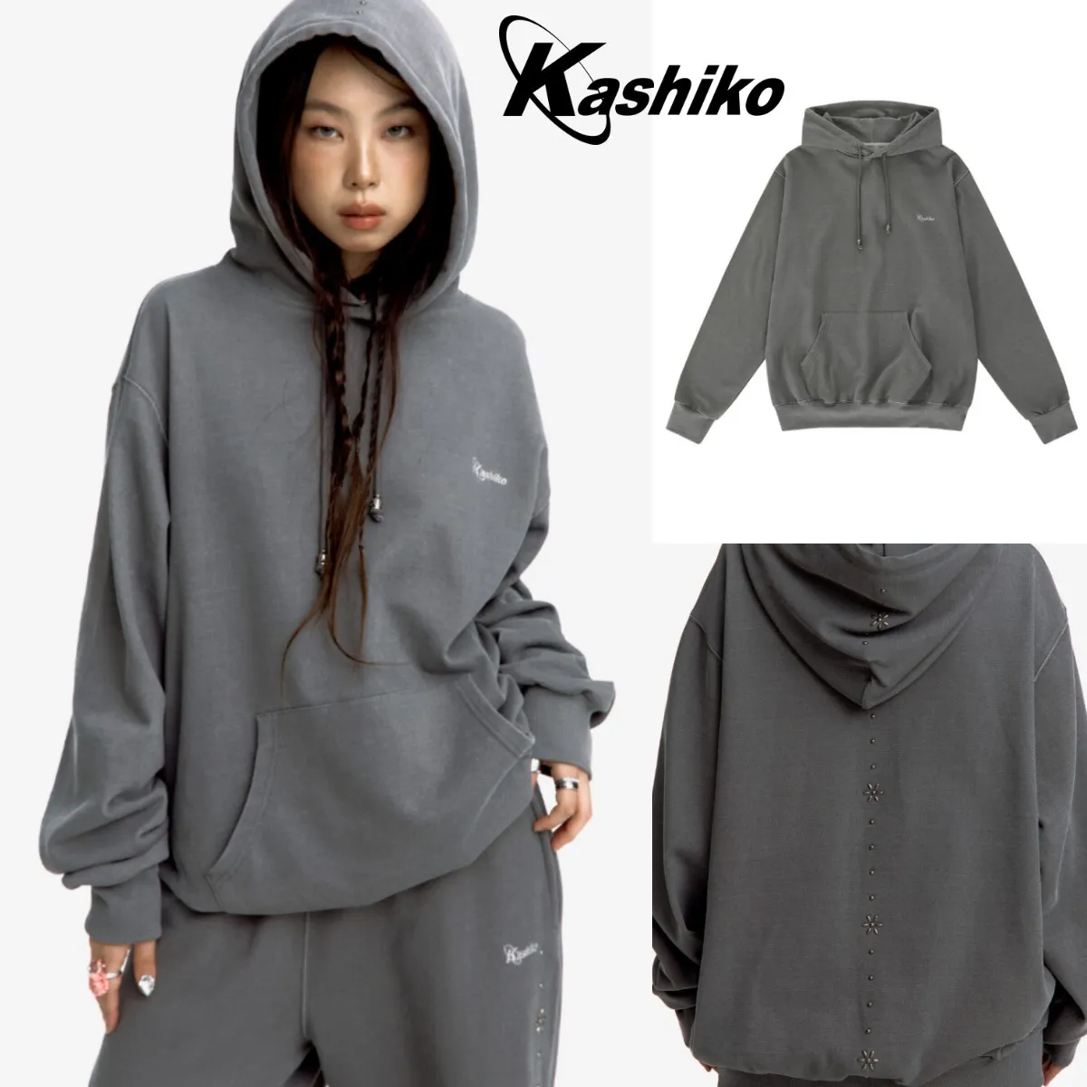 Kashiko  |Street Style Cotton Logo Hoodies & Sweatshirts