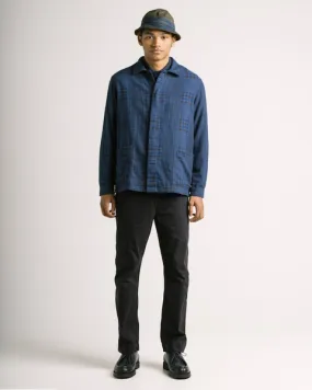 KESTIN - ARBROATH SHIRT JACKET IN NAVY PATCHWORK COTTON