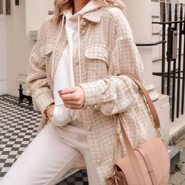 ‘LE PLAID’ BEIGE SHACKET