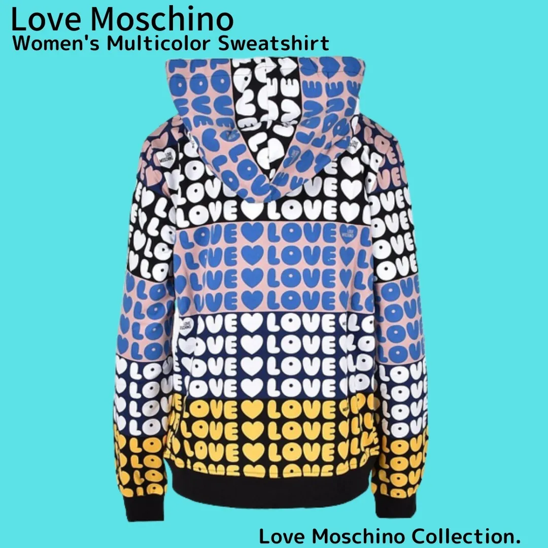 Love Moschino  |Heart Long Sleeves Cotton Medium Logo Hoodies & Sweatshirts