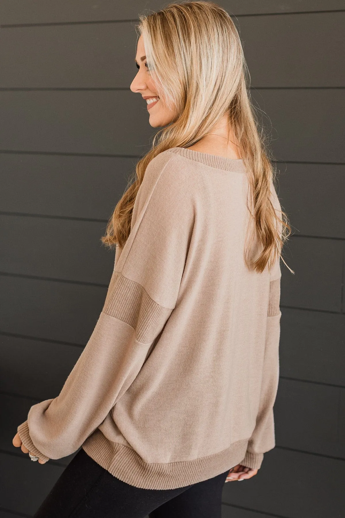 Magical Nights Knit Top- Light Mocha