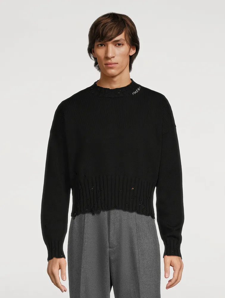 MARNI Distressed Cotton Sweater