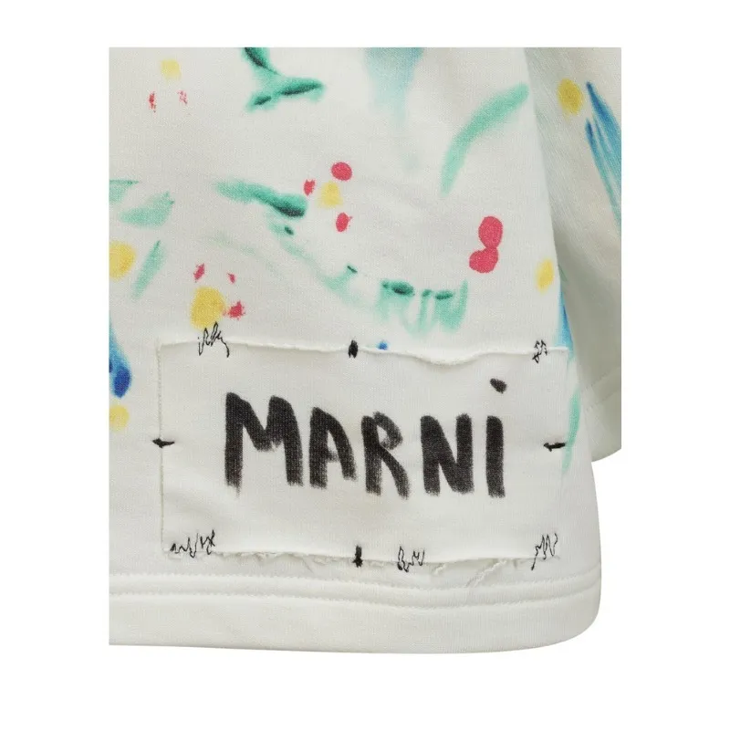 MARNI  |Flower Patterns Cotton Short Sleeves Logo