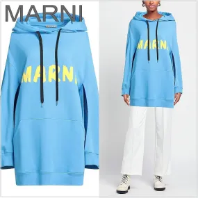 MARNI  |Street Style Long Sleeves Cotton Logo Hoodies & Sweatshirts