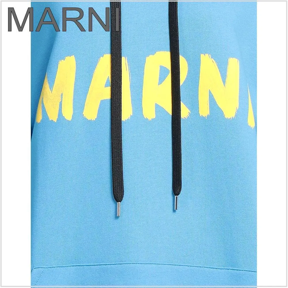 MARNI  |Street Style Long Sleeves Cotton Logo Hoodies & Sweatshirts