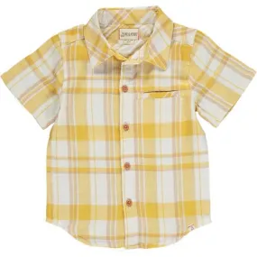 Me & Henry Gold Plaid Woven Cotton Shirt