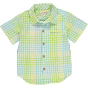 Me & Henry Maui Lemon/Lime Plaid Collared Shirt