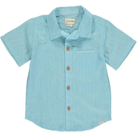 Me & Henry Newport Aqua Stripe Woven Shirt