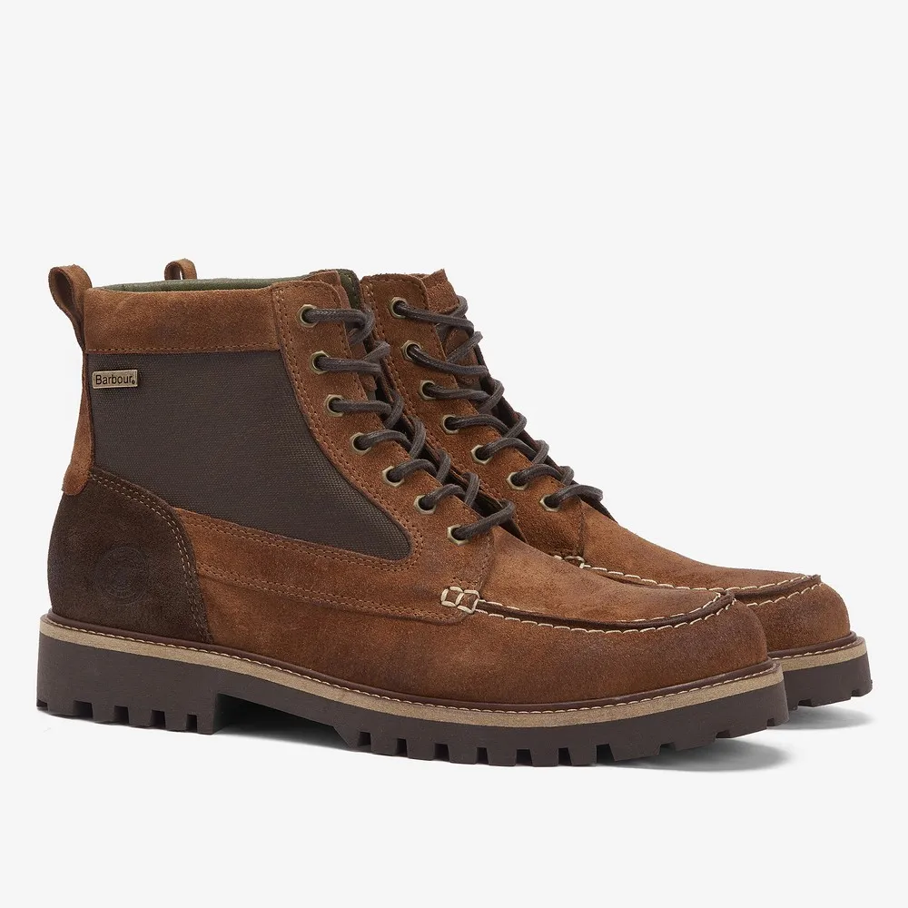 Mens Brown Sheene Moc Toe Derby Boot