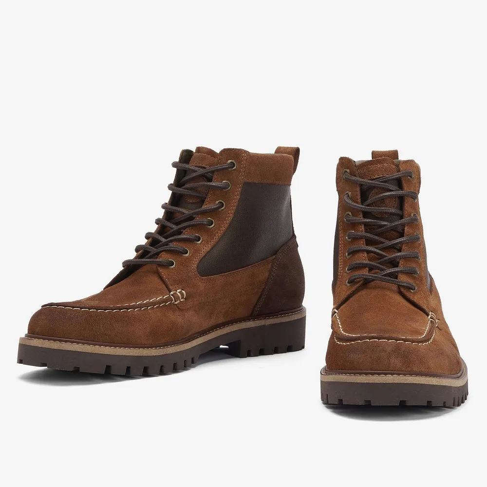 Mens Brown Sheene Moc Toe Derby Boot