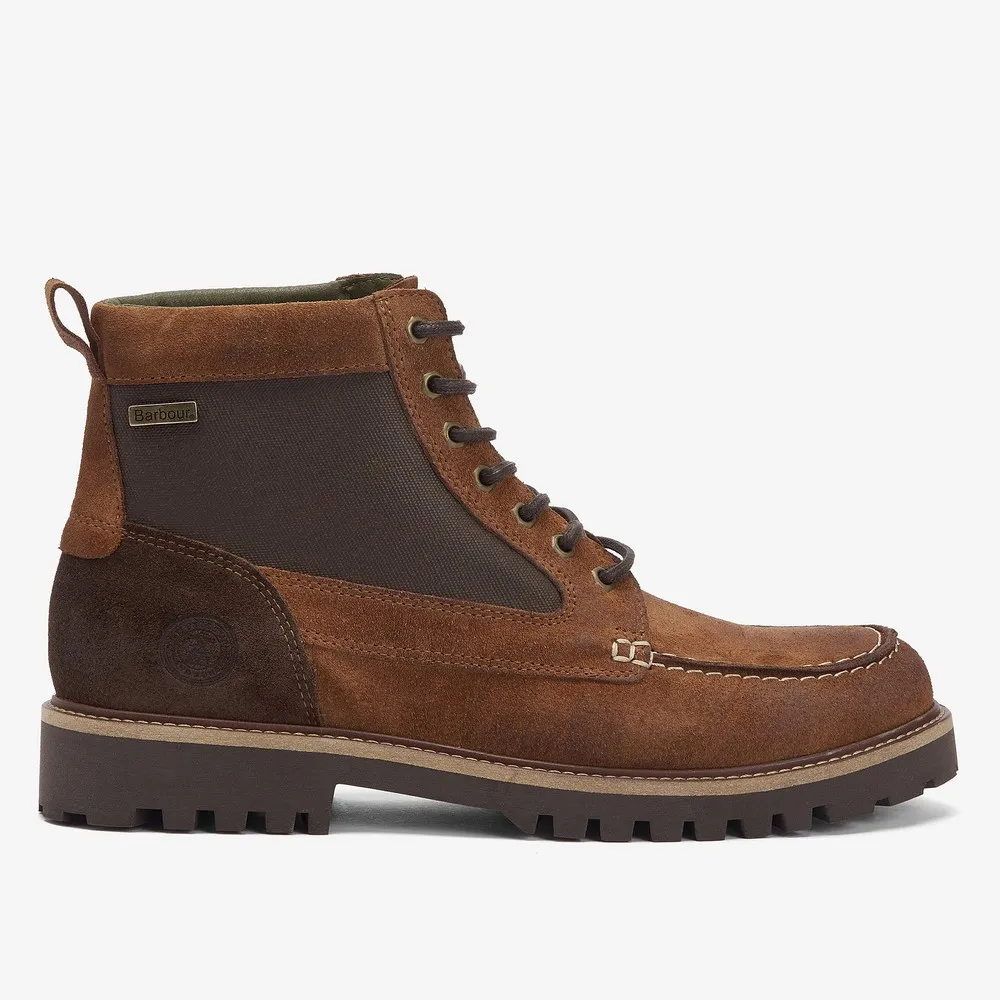 Mens Brown Sheene Moc Toe Derby Boot