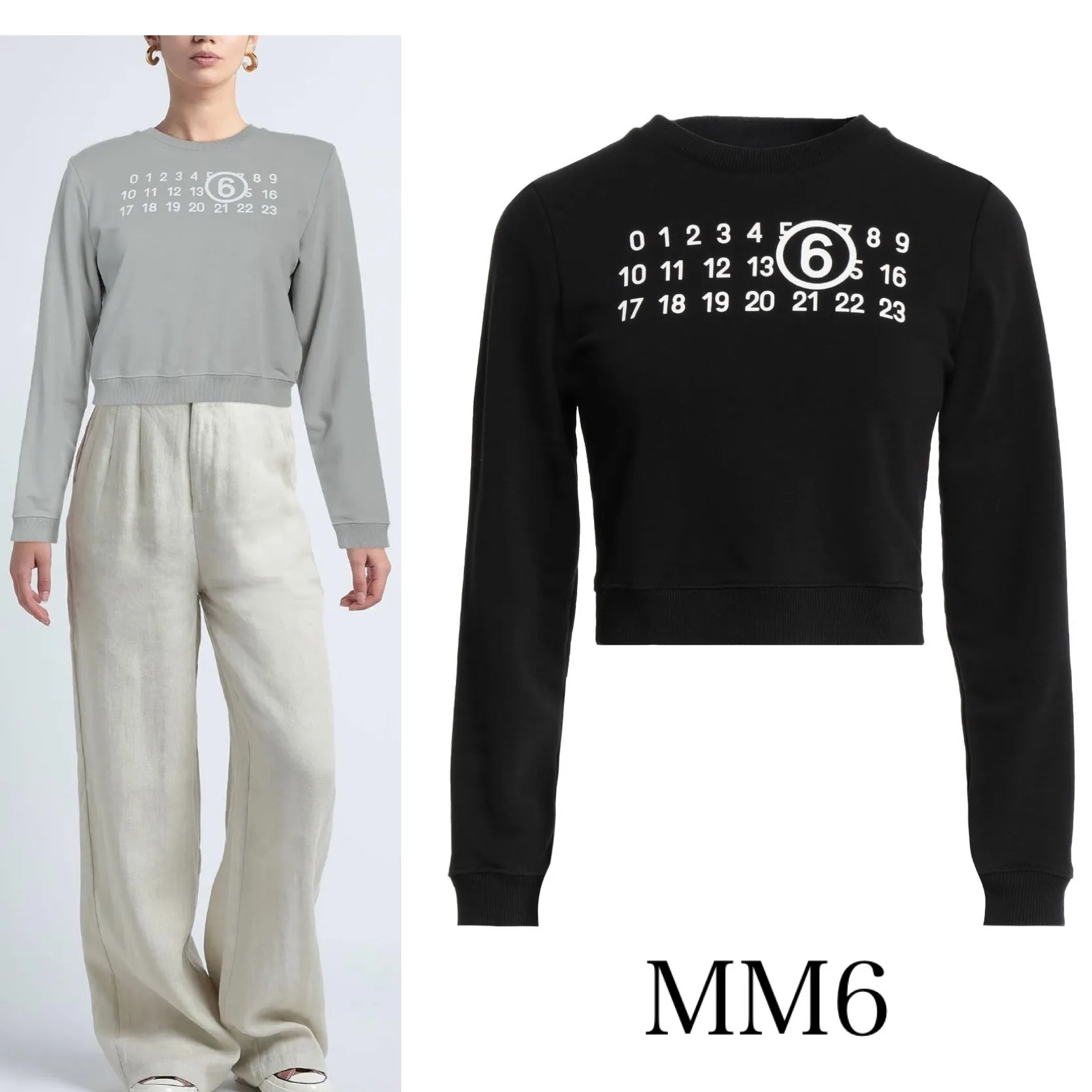 MM6 Maison Margiela  |Crew Neck Long Sleeves Cotton Logo Hoodies & Sweatshirts