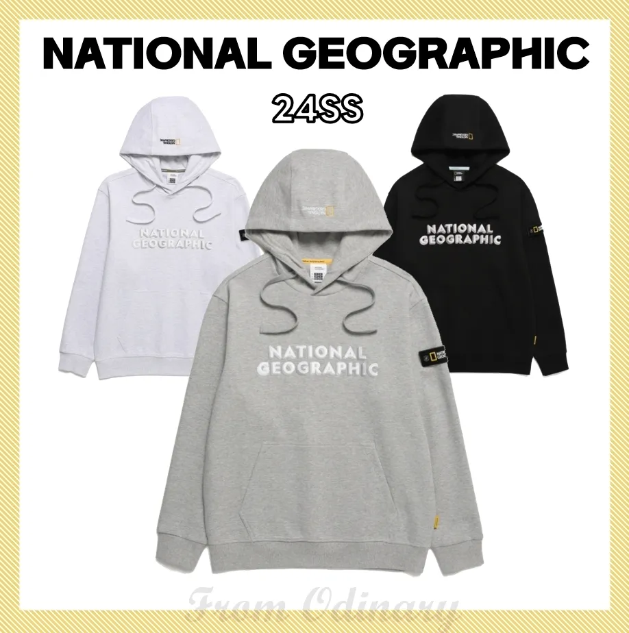 NATIONAL GEOGRAPHIC  |Unisex Street Style Logo Hoodies