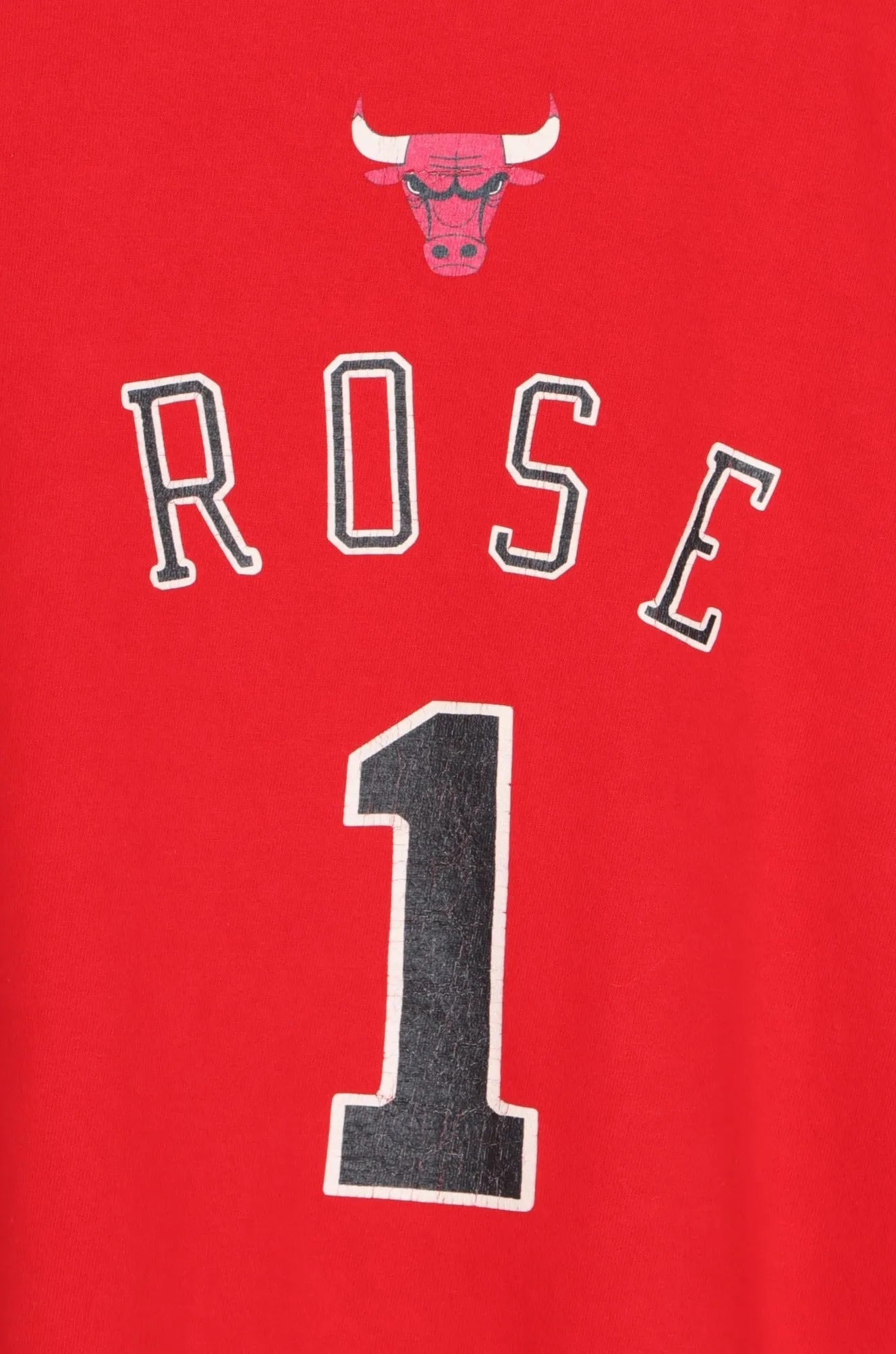 NBA Chicago Bulls #1 Derrick Rose Front Back T-Shirt (L-XL)