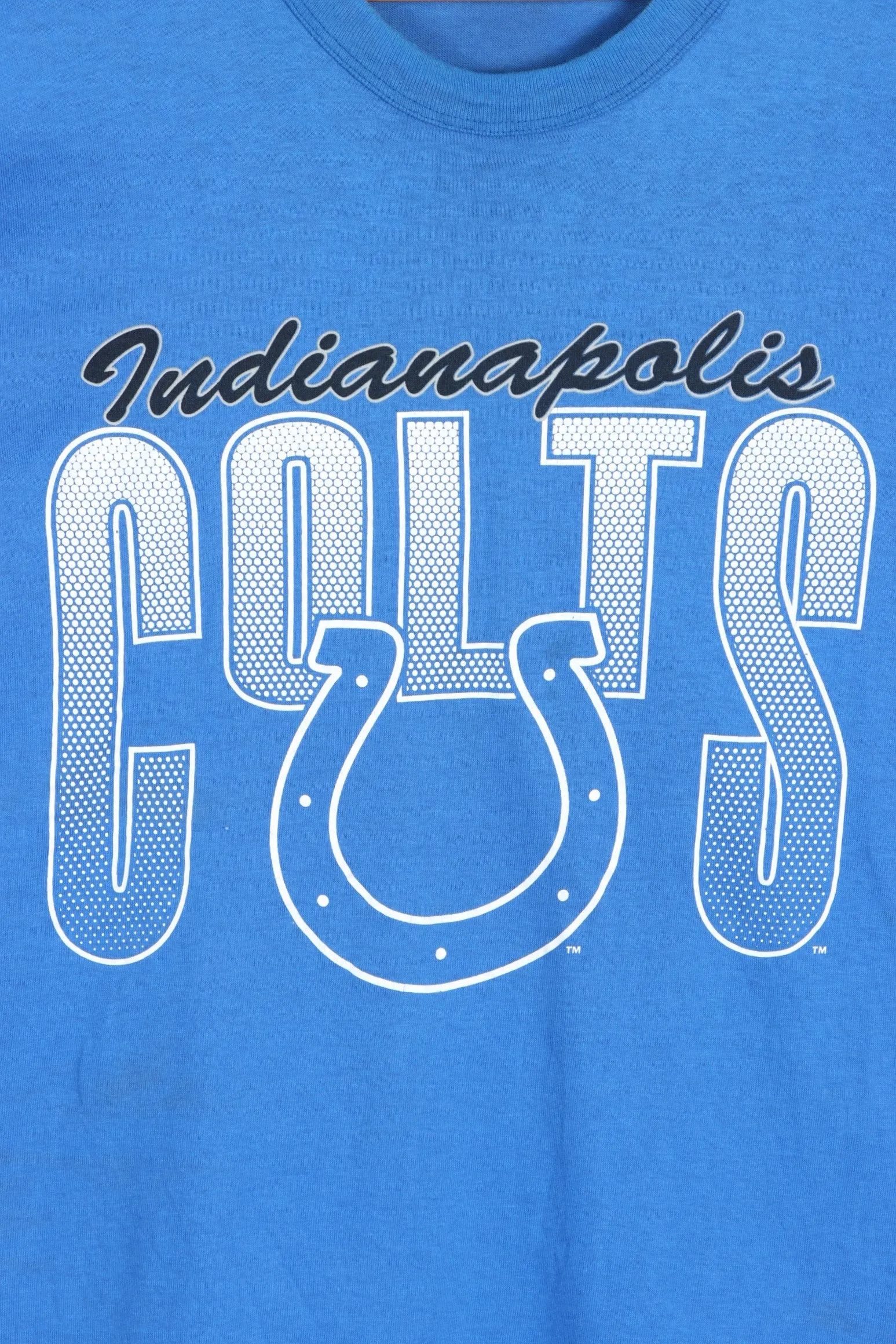 NFL Indianapolis Colts Big Logo Single Stitch T-Shirt USA Made (XXL)