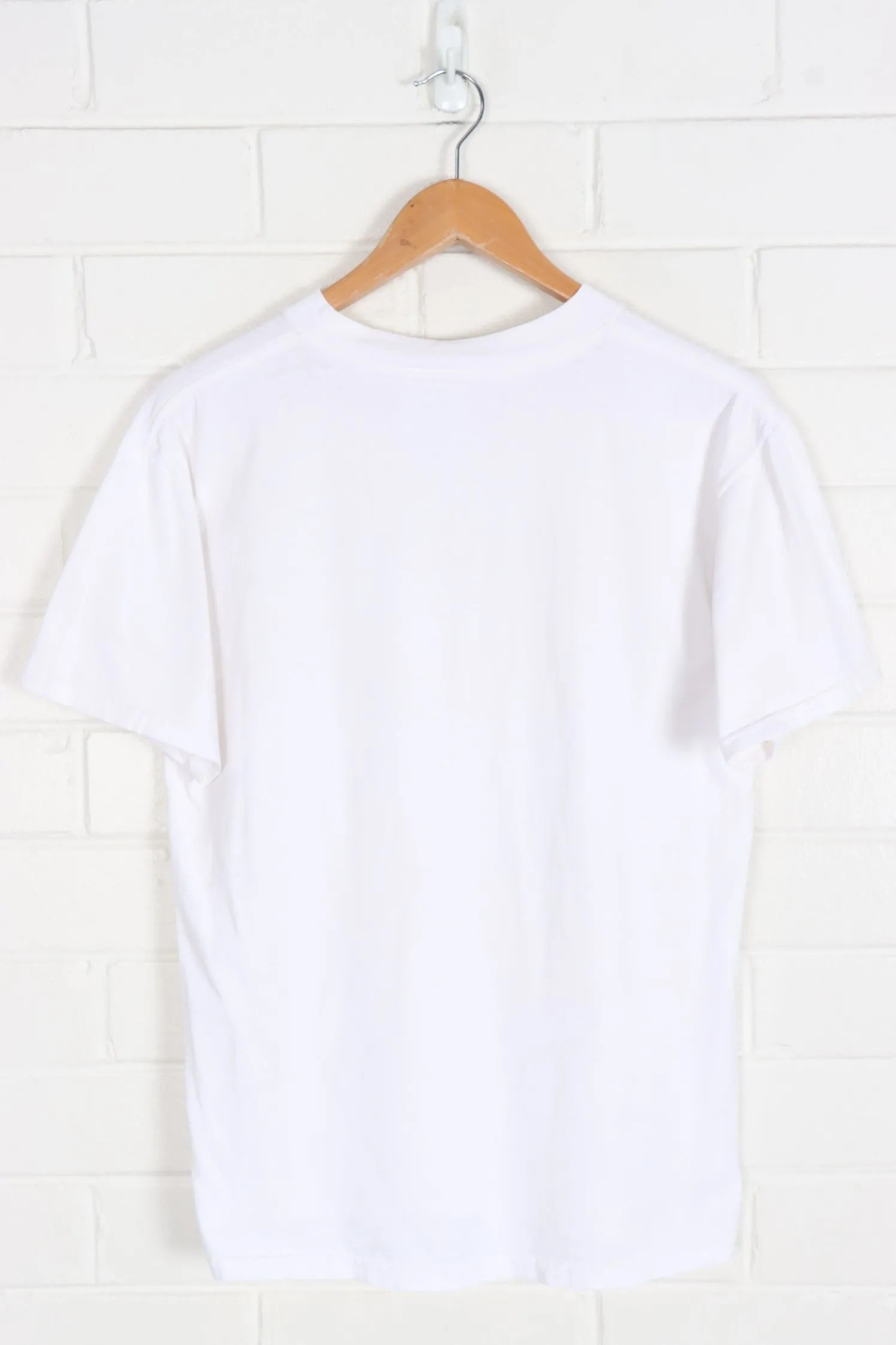 NIKE Centre Swoosh Embroidered White Tee (S-M)