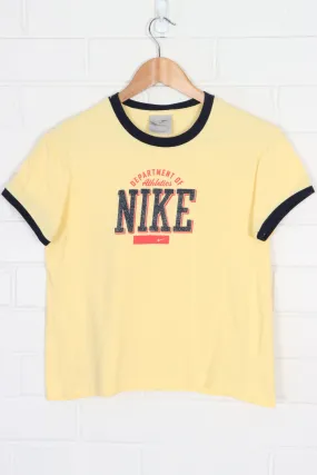 NIKE Glitter Spell Out Logo Ringer Baby Tee (M)