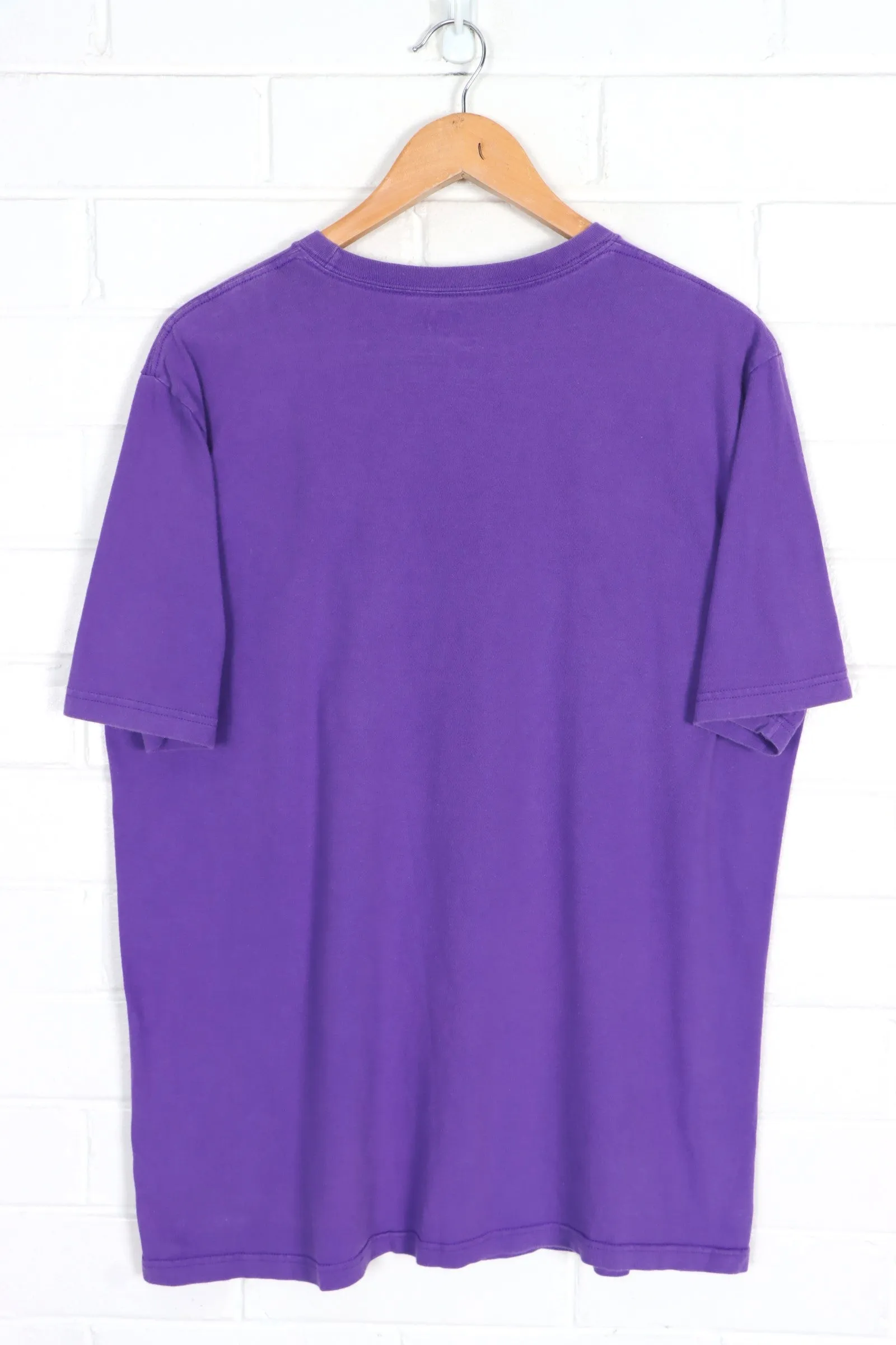 NIKE 'Regular Fit' Embroidered Swoosh Logo Purple T-Shirt (L)