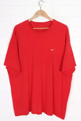 NIKE Swoosh Logo Casual Red T-Shirt (3XL)