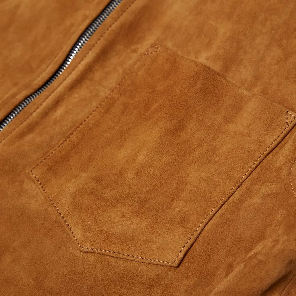 Our Legacy Suede Zip Shirt Jacket - END. ExclusiveCamel