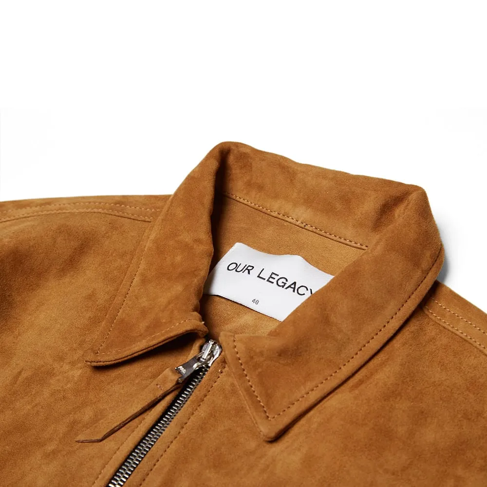 Our Legacy Suede Zip Shirt Jacket - END. ExclusiveCamel