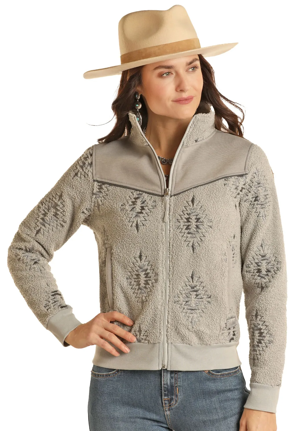 Panhandle Slim Womens Powder River Embroidered Berber Jacket