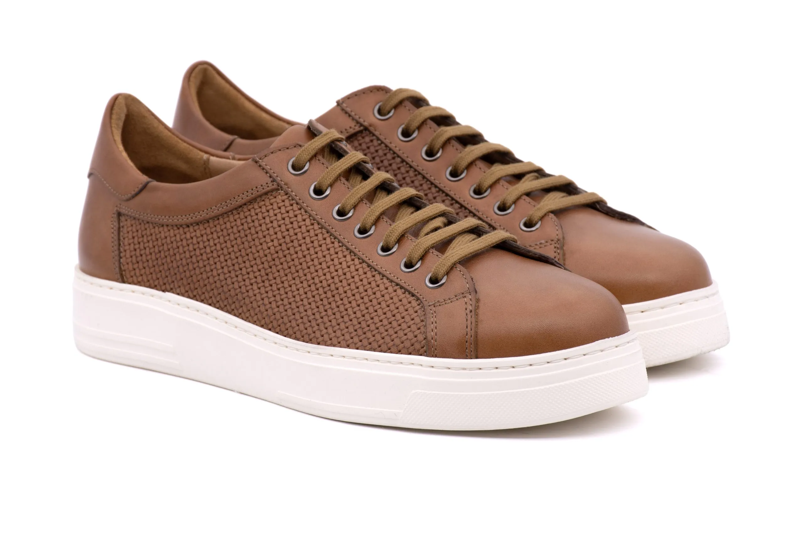 Perforated leather sneakers