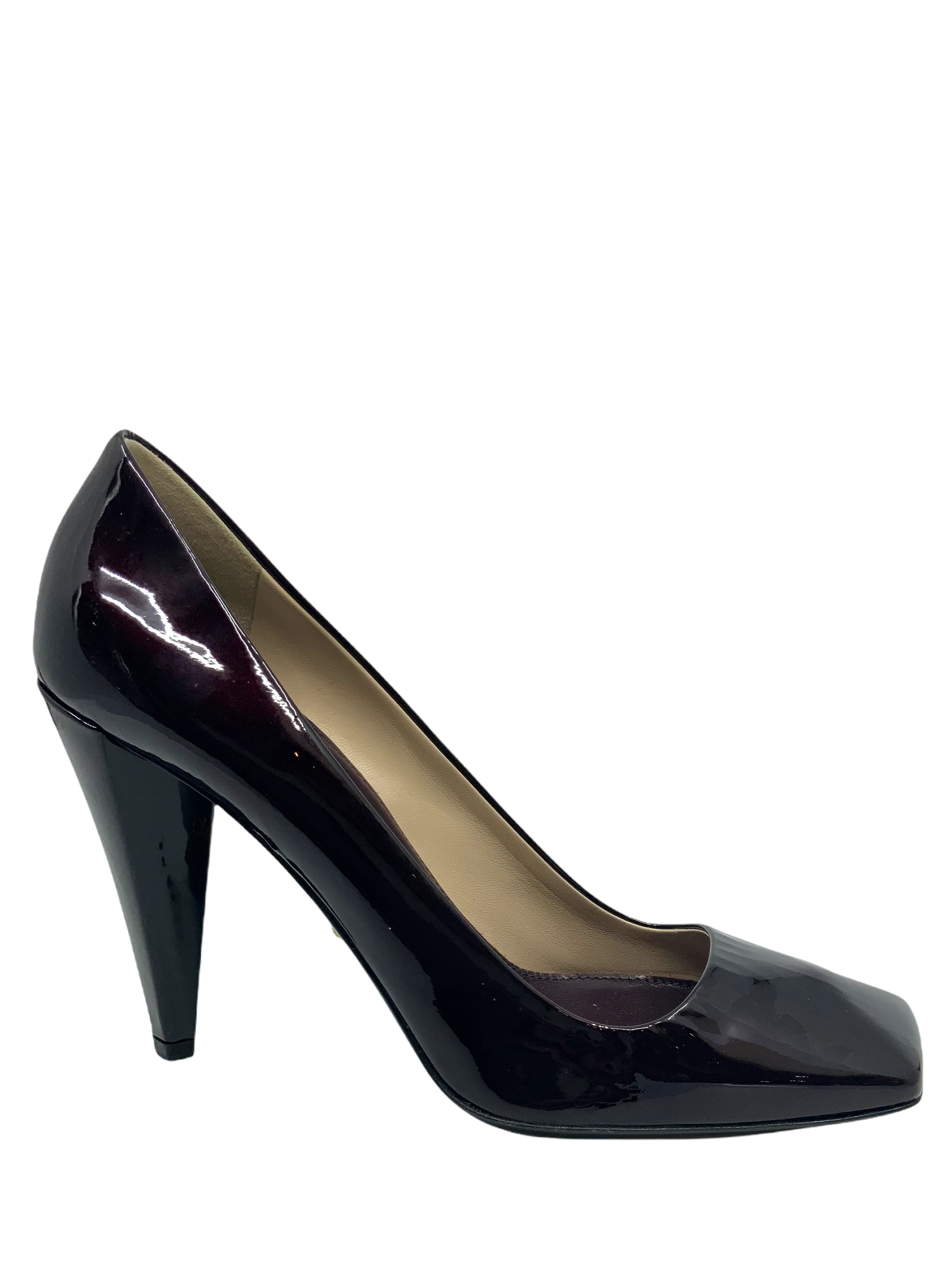 Prada Patent Leather Square Toe Pump Size 7