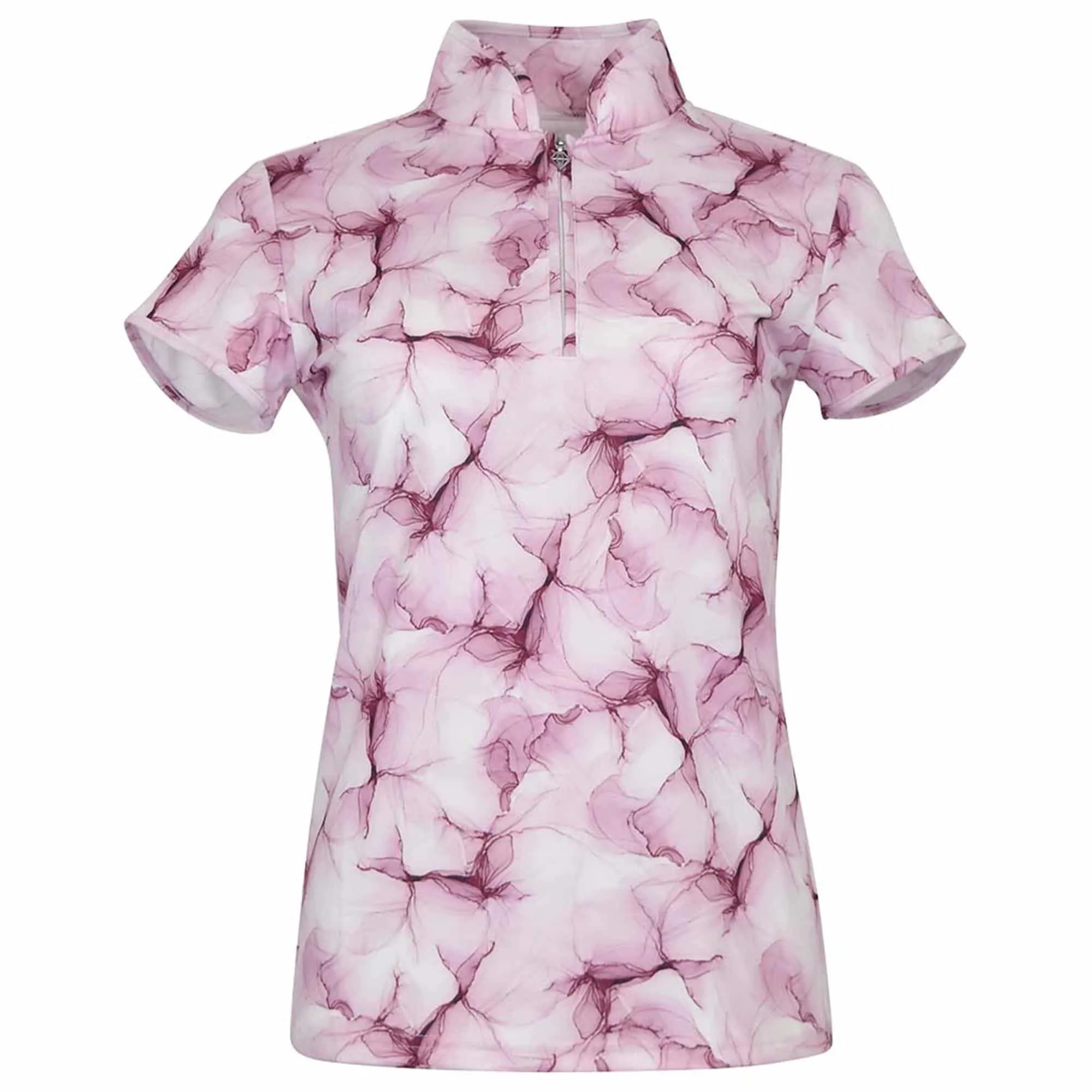 Pure Golf Sky Cap Sleeve Polo Shirt Blossom Pink