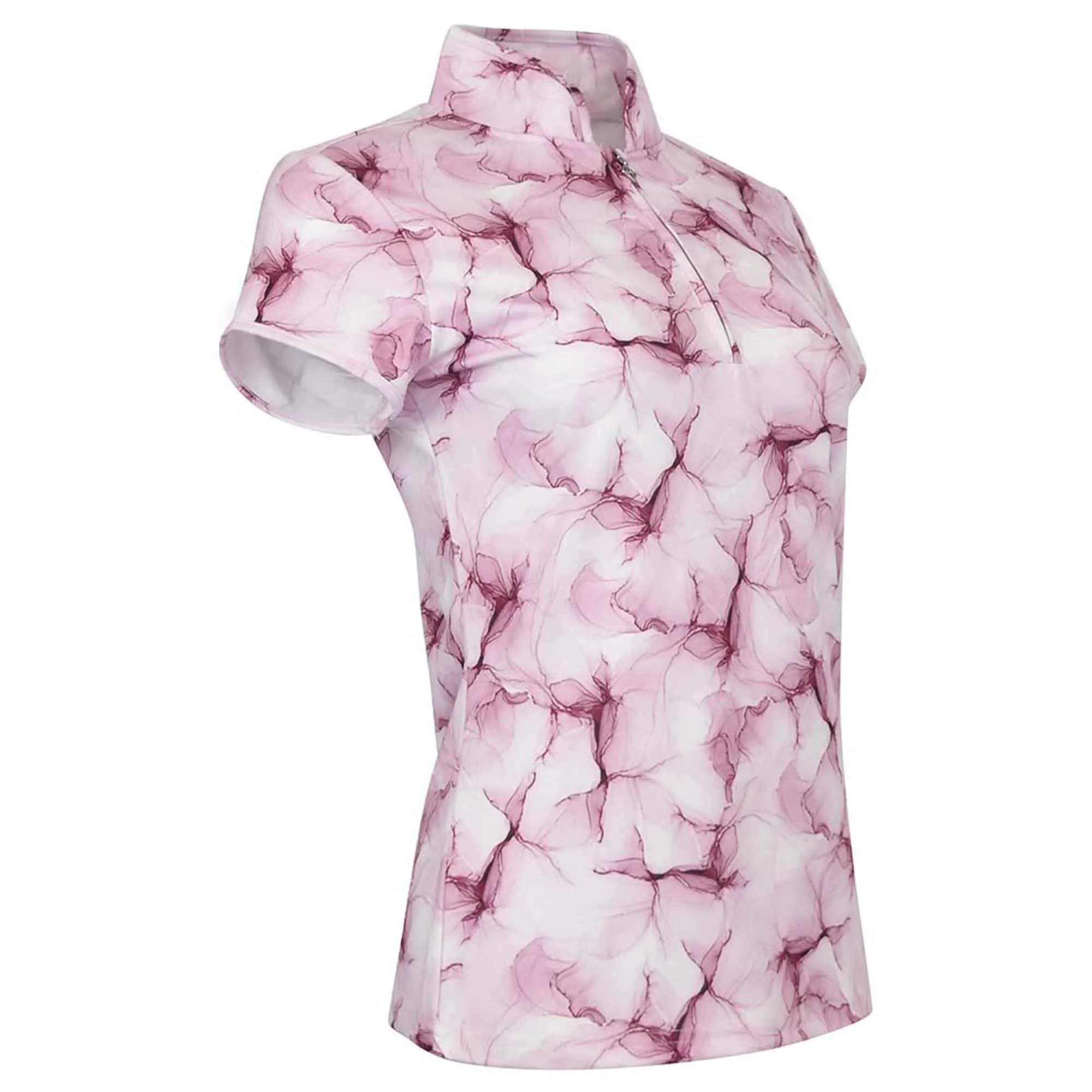 Pure Golf Sky Cap Sleeve Polo Shirt Blossom Pink