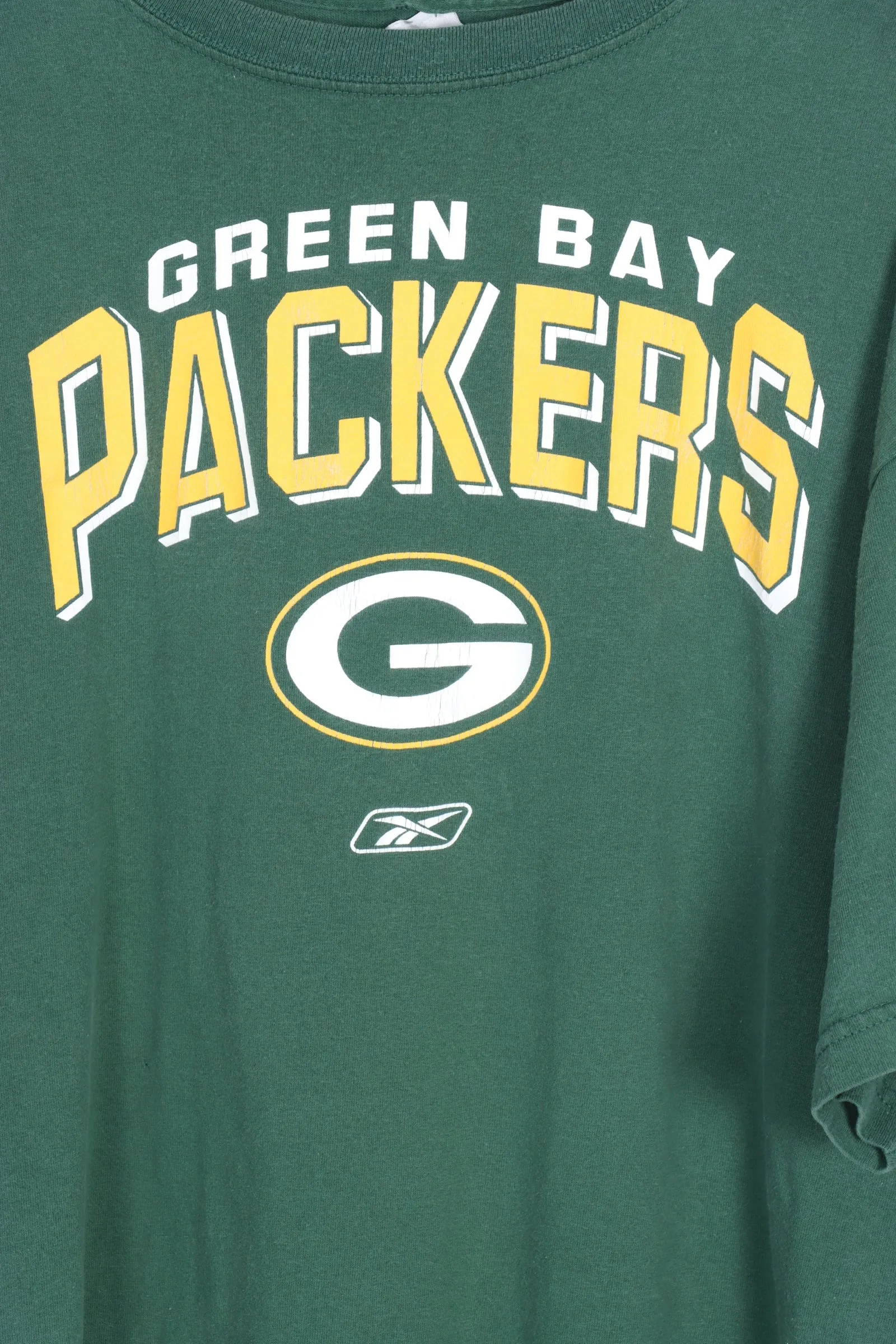 REEBOK Green Bay Packers NFL Football Spell Out Tee (4XL)