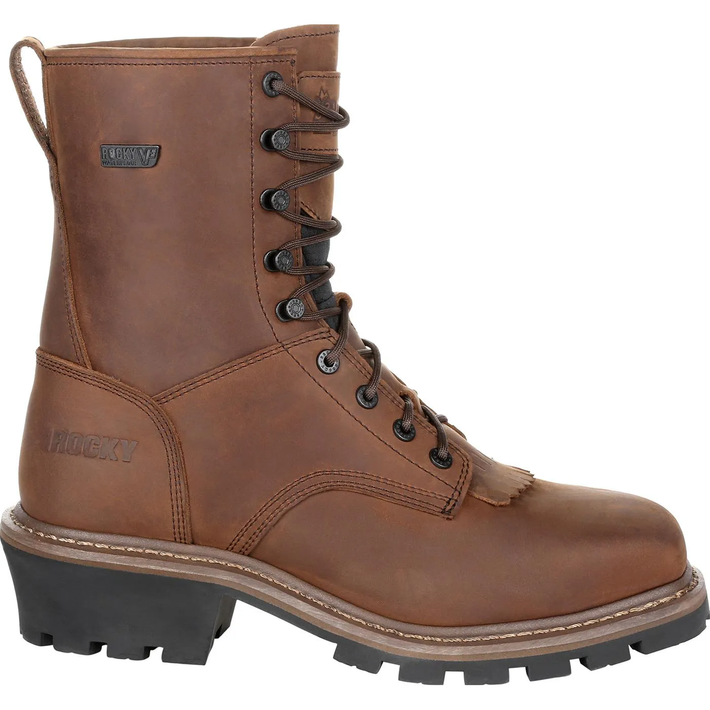 Rocky Square Toe Logger Waterproof Work Boot