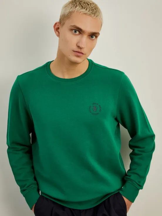 Round neck cotton sweater