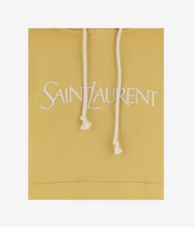 Saint Laurent  |Unisex Long Sleeves Cotton Logo Hoodies & Sweatshirts