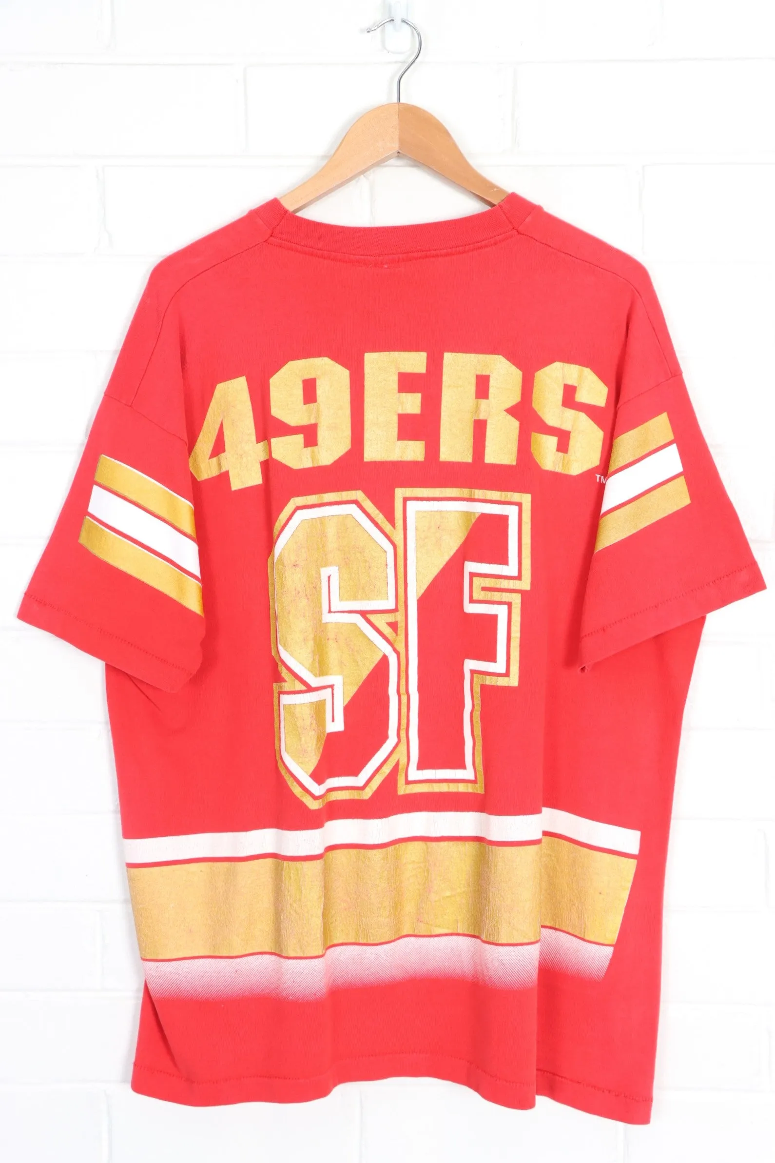 San Francisco 49ers 1994 Single Stitch All Over Tee USA Made (XL)