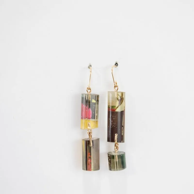 Slender Double Collage Earrings