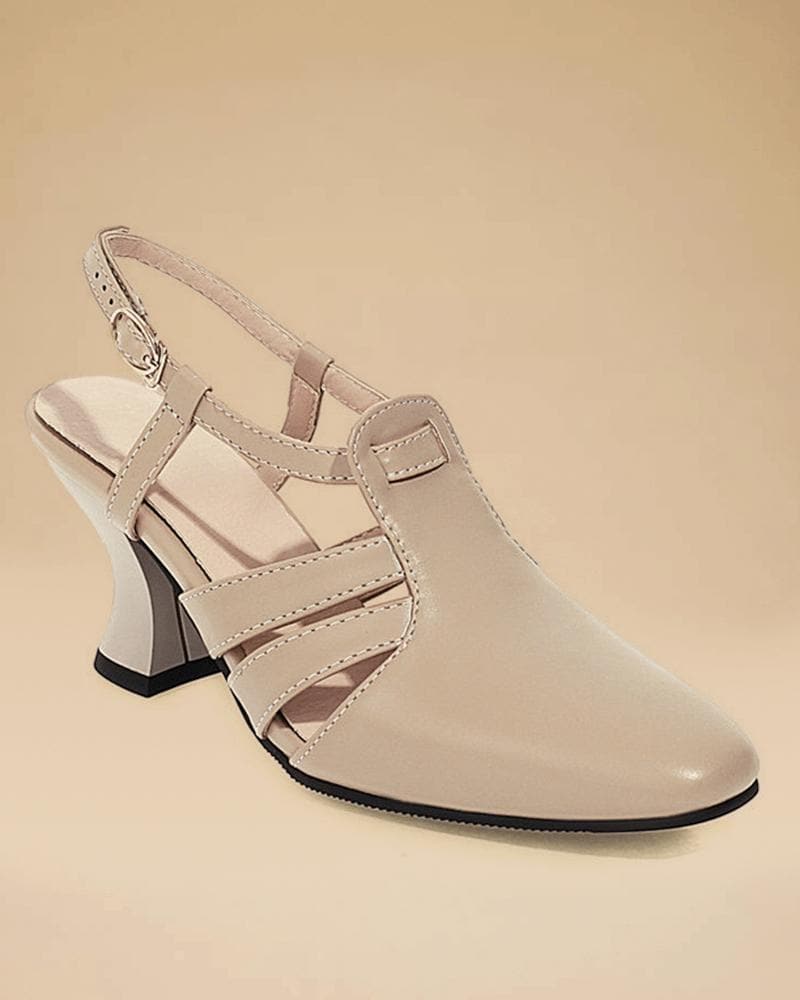 Square Toe Adjusting Buckle Heels