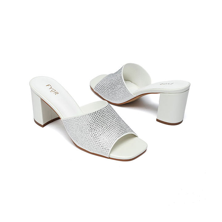 Square Toe Embellished Mule HL 198