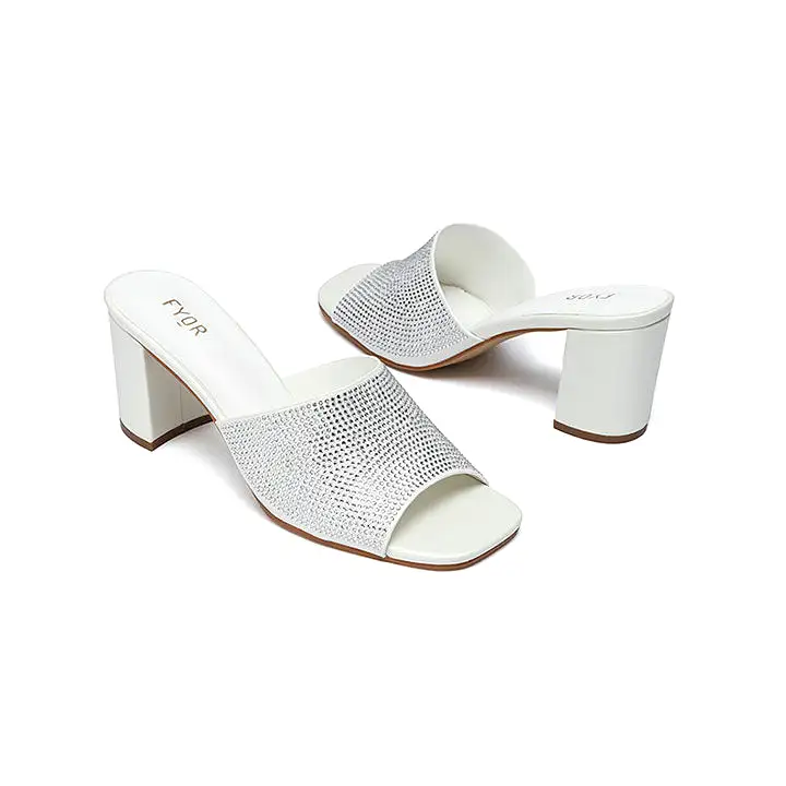 Square Toe Embellished Mule HL 198