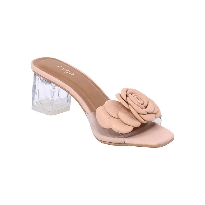 Square Toe Transparent Box Heel Sandal BDV 061