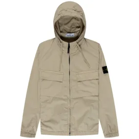 Stone Island Supima Cotton Twill Hooded Jacket Beige