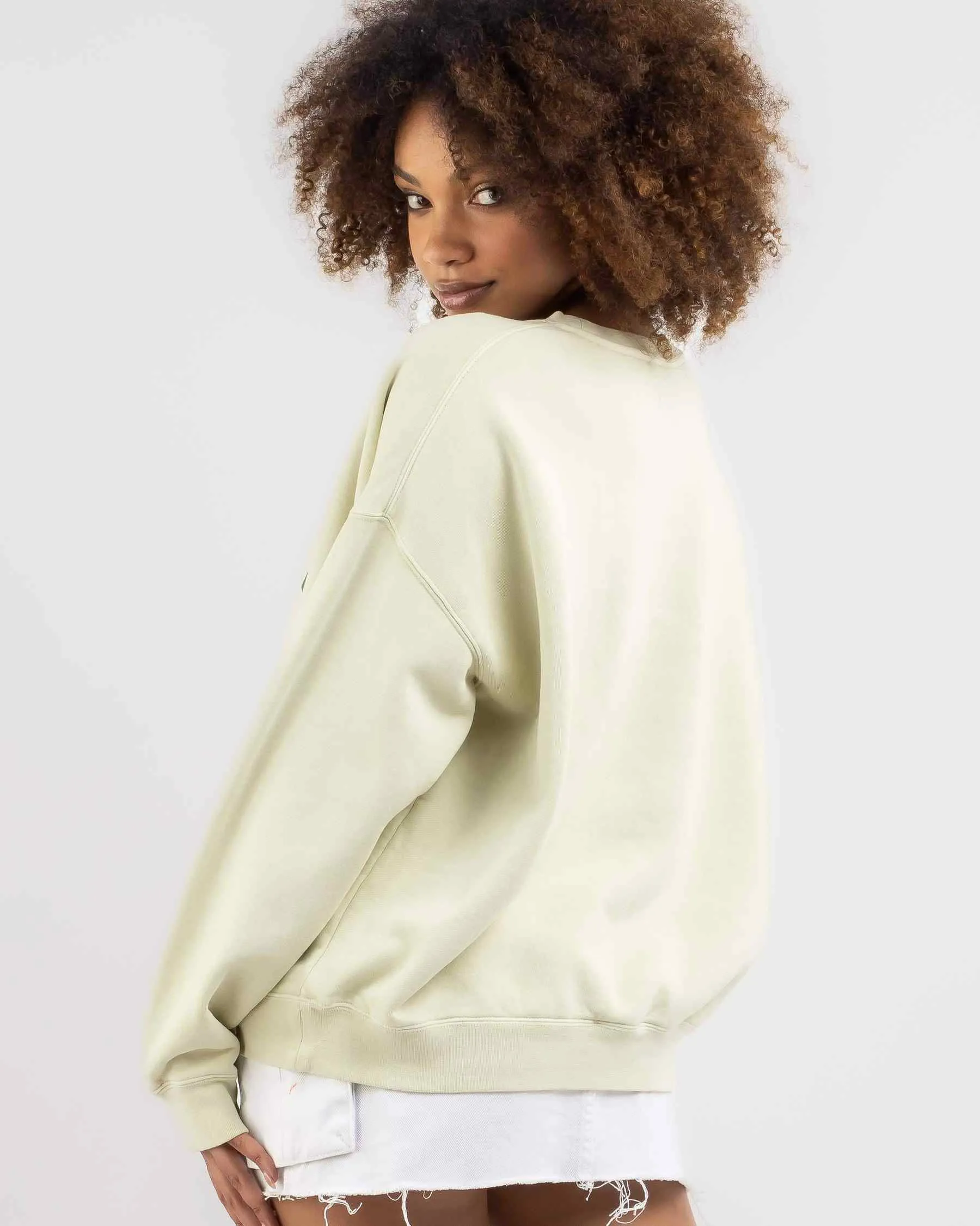 STUSSY  |Crew Neck Long Sleeves Plain Cotton Hoodies & Sweatshirts