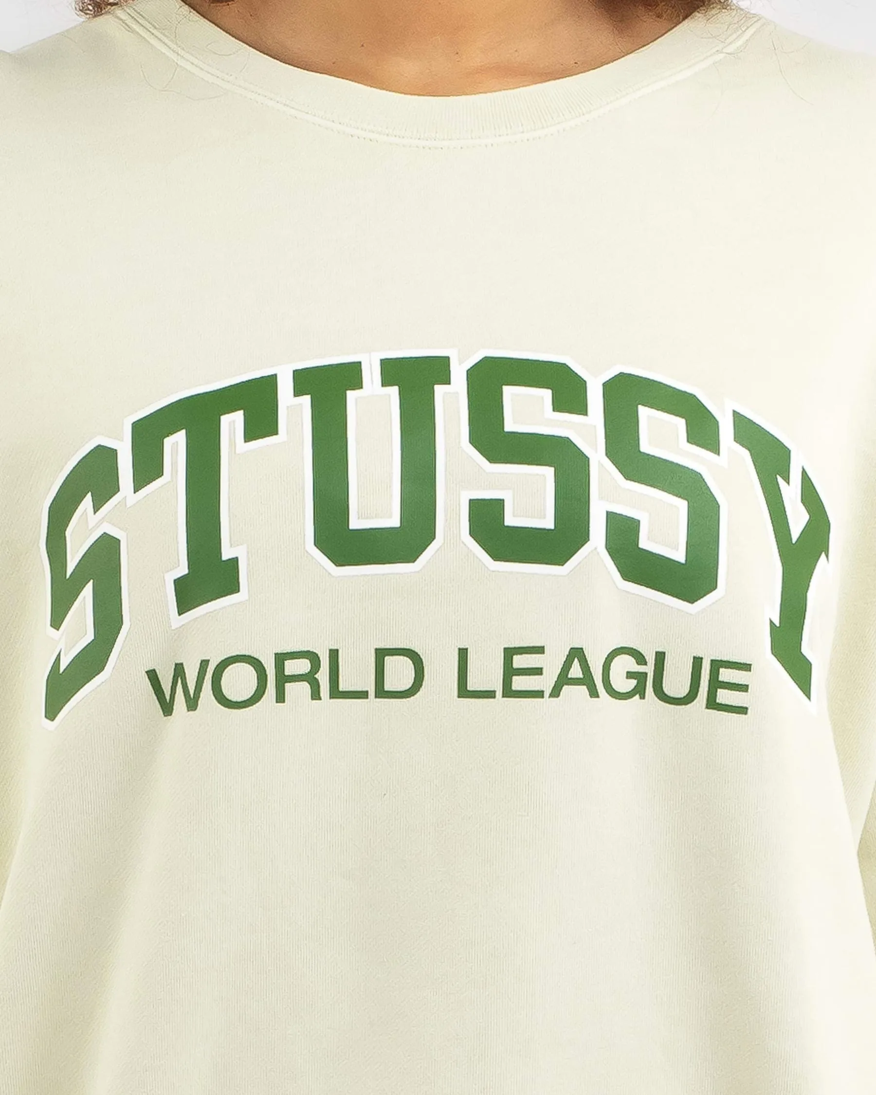 STUSSY  |Crew Neck Long Sleeves Plain Cotton Hoodies & Sweatshirts